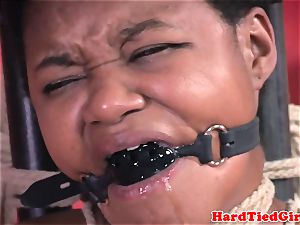 ebony stunner tiedup and dominated