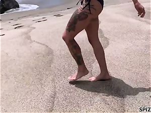 Anna Bell Peaks drilling a enormous penis on the beach